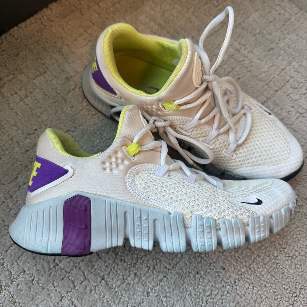 Nike White and Purple Athletic Shoes